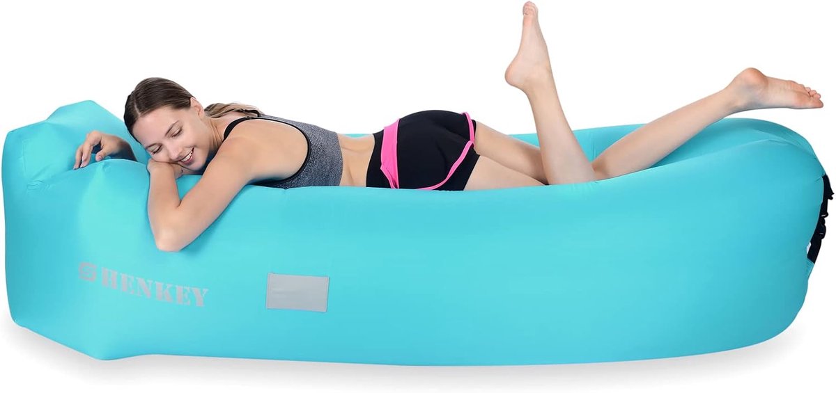 Opblaasbare Lounger - Waterdicht en Lekvrij - Uniek Hoofdkussen - Ideaal voor Kamperen - ShopVlot