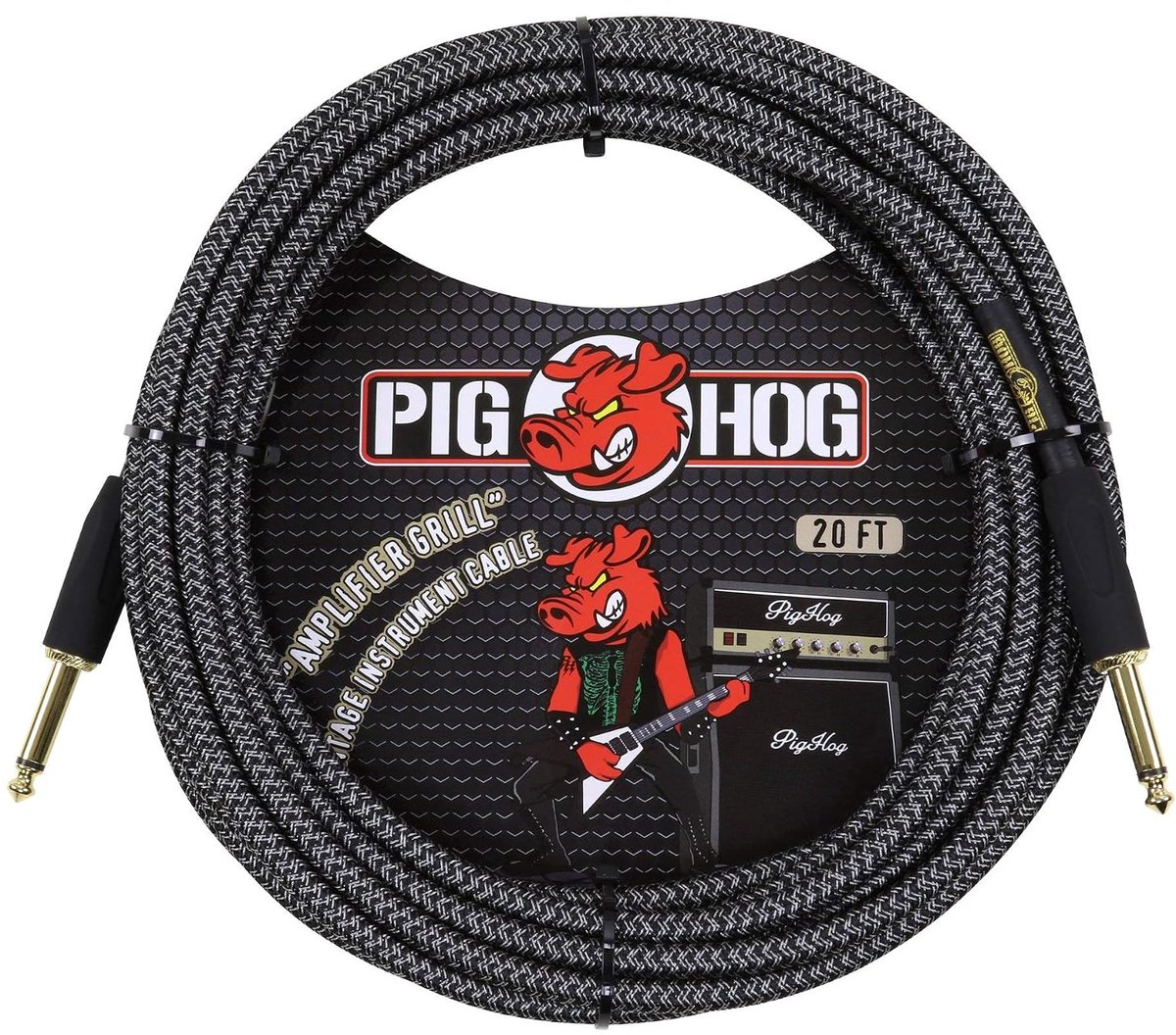 Guitar instrument kabel 6.35mm - geweven zwart - hoge kwaliteit - duurzaam geluid - ShopVlot