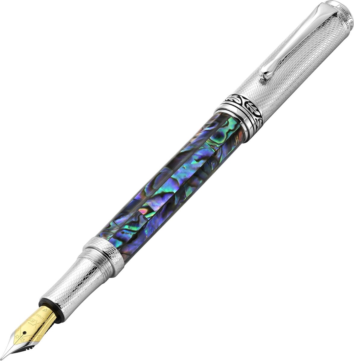 Vulpen fijne nib - pāua abalone zeeparel - handgemaakt, gelimiteerde editie - perfect voor schrijfliefhebbers - ShopVlot
