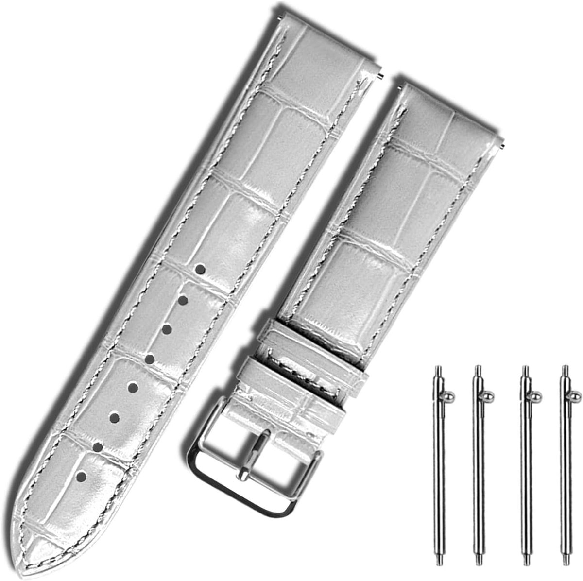 Lederen horlogeband 18mm 20mm 22mm 24mm - krokodilstructuur - klassiek ontwerp - ShopVlot