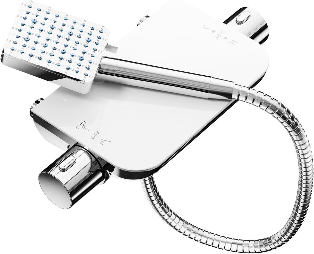 Douchemengset chroom - HZT02HW03CH - moderne uitstraling - eenvoudig te installeren - ShopVlot