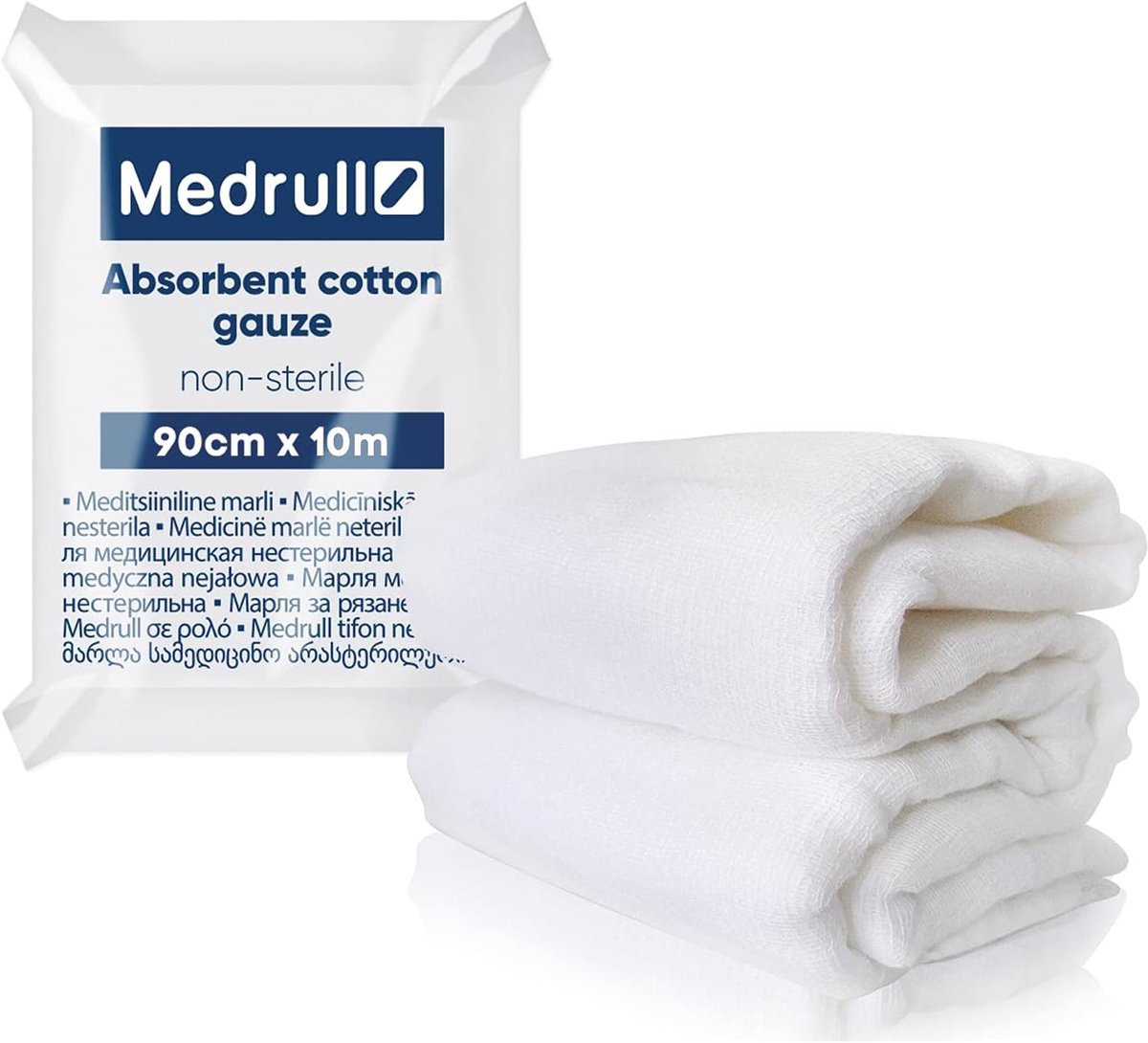 Absorberende Katoenen Gaas 90 cm x 10 m - 100% Katoen - Hoogwaardige Medische Mullbinding - ShopVlot