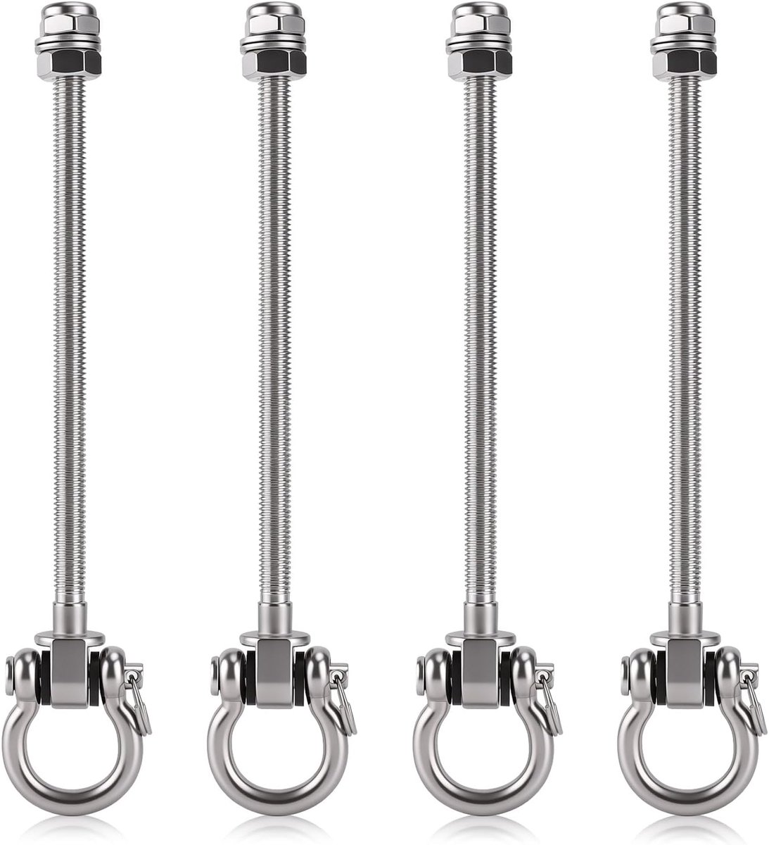 Zwenkbeugels set van 4 - 225 mm - roestvrij staal 304 - tot 680 kg draagvermogen - ShopVlot