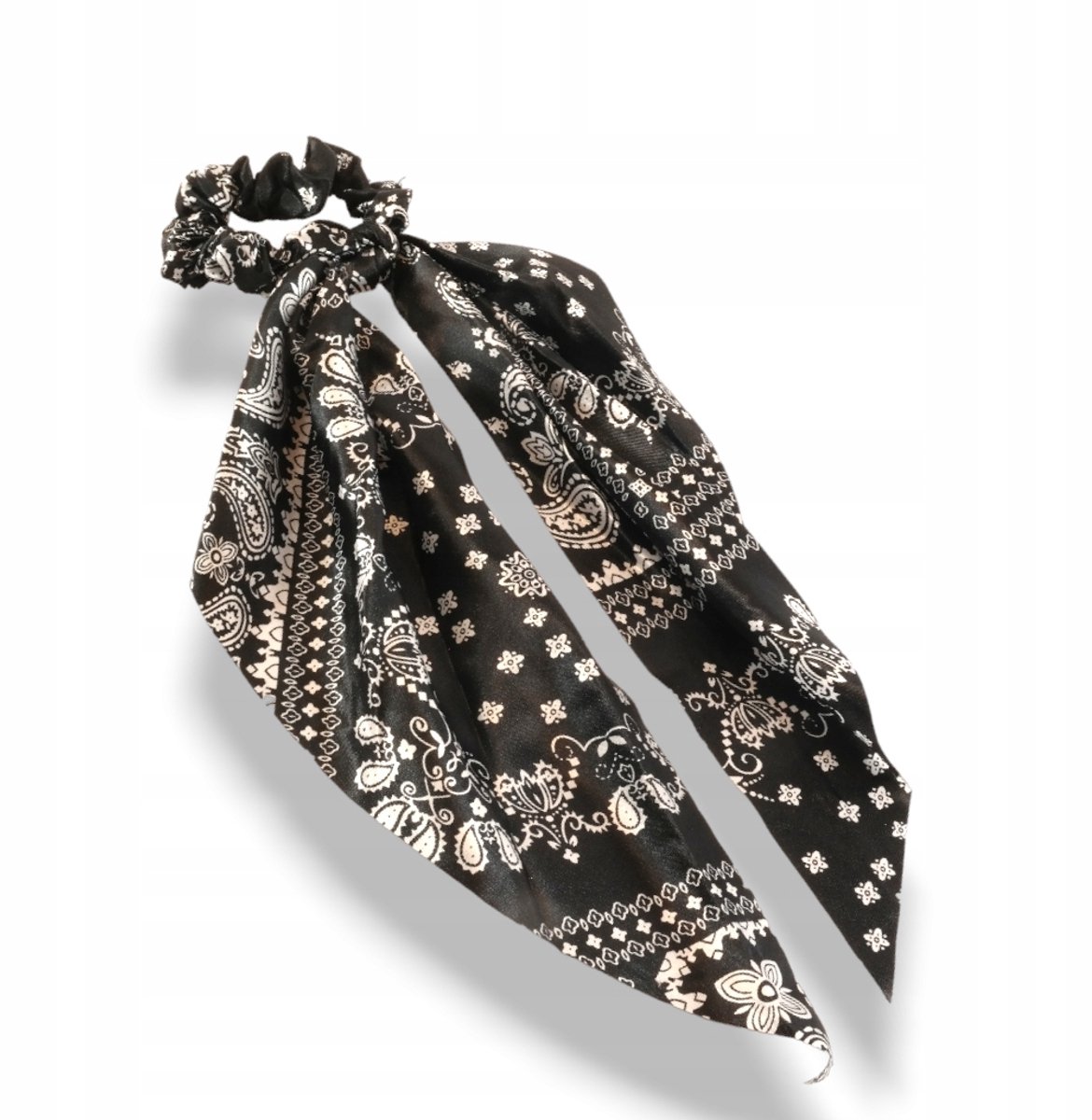 Scrunchie Haarband - Patroon met zwarte stippen