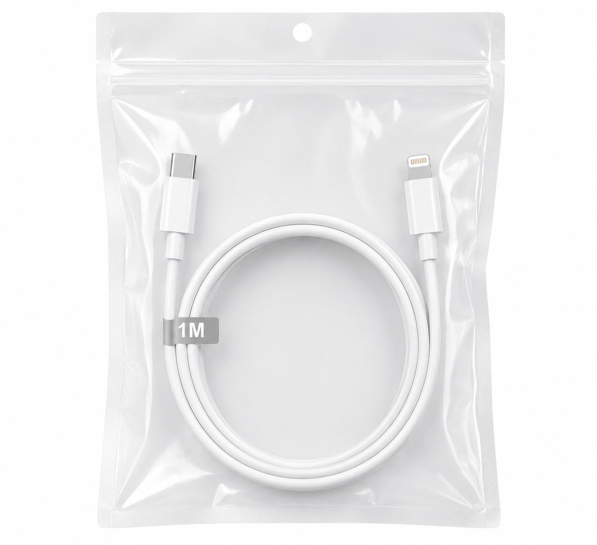 Oplaadkabel 1 m - USB C naar Lightning - Snellaadkabel - Voor snel opladen en gegevenssynchronisatie - ShopVlot