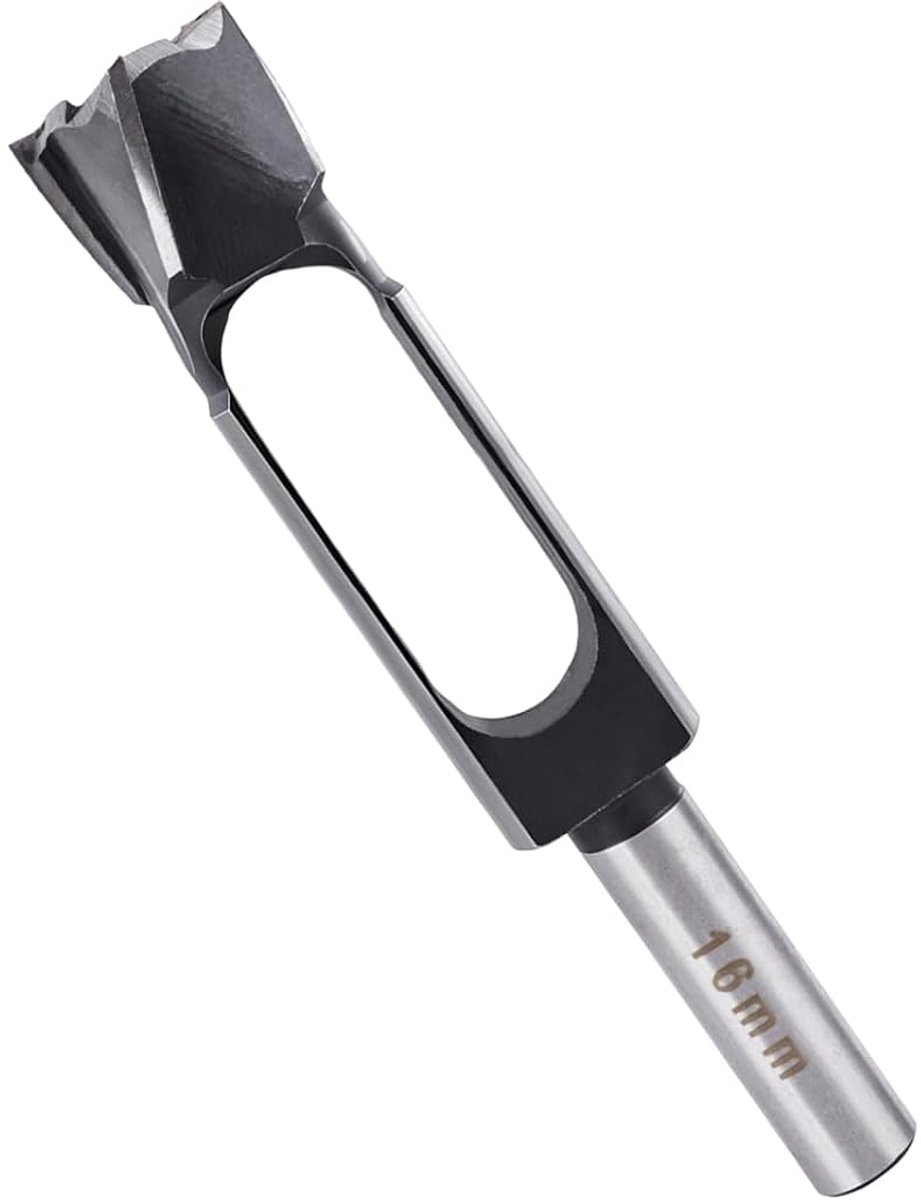 Deuvelfrees 16 mm - koolstofstaal - groeffrees voor houtbewerking - automatisch pluggen invoeren - ShopVlot