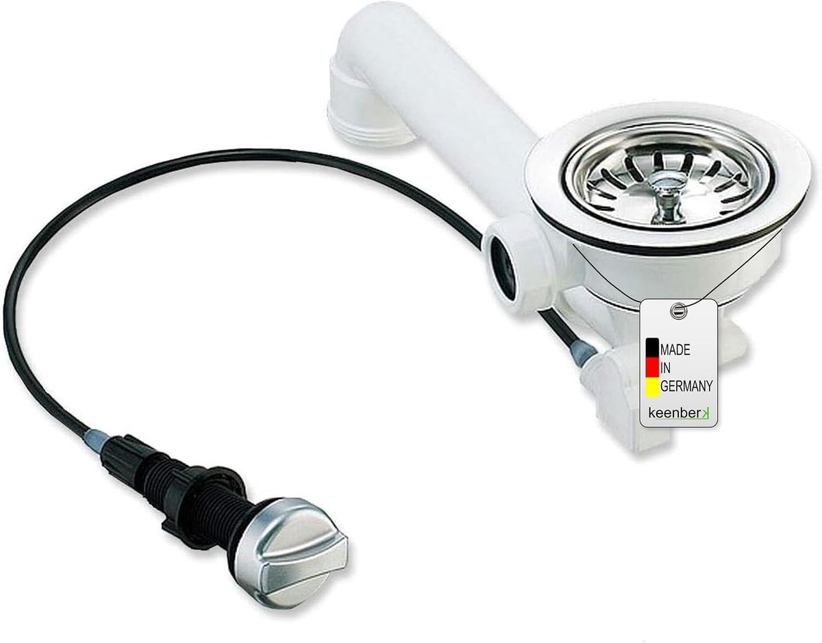 Afvoer voor keukens 3 1/2 inch - met strainer en draaibare bediening - ruimtebesparend - eenvoudig te reinigen - ShopVlot