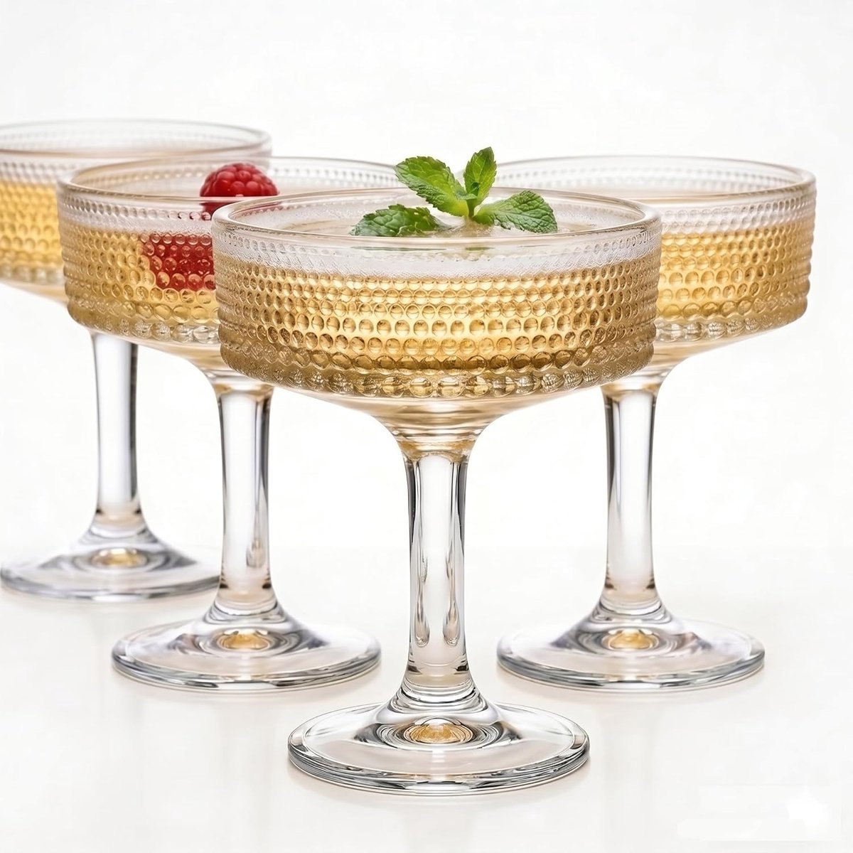 Cocktailglazen 20 cl - Vintage kristal - 4-delige set - Perfect voor martini's - ShopVlot