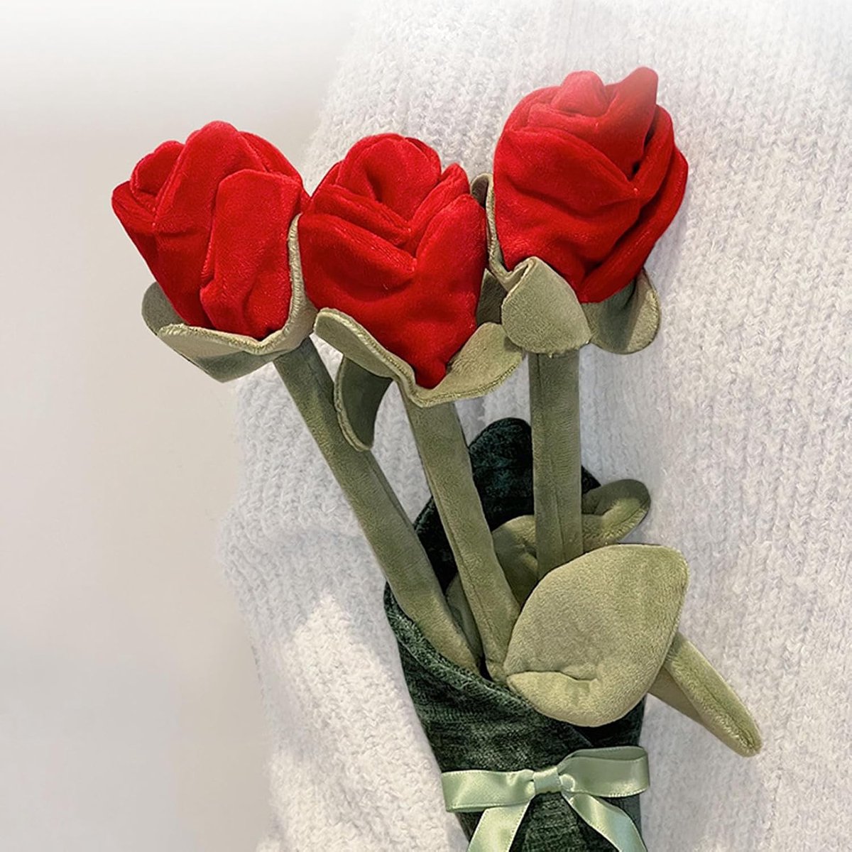 Eeuwige roos 38,5 cm - geconserveerde stoffen bloemen - handgemaakt - duurzame decoratie - ShopVlot