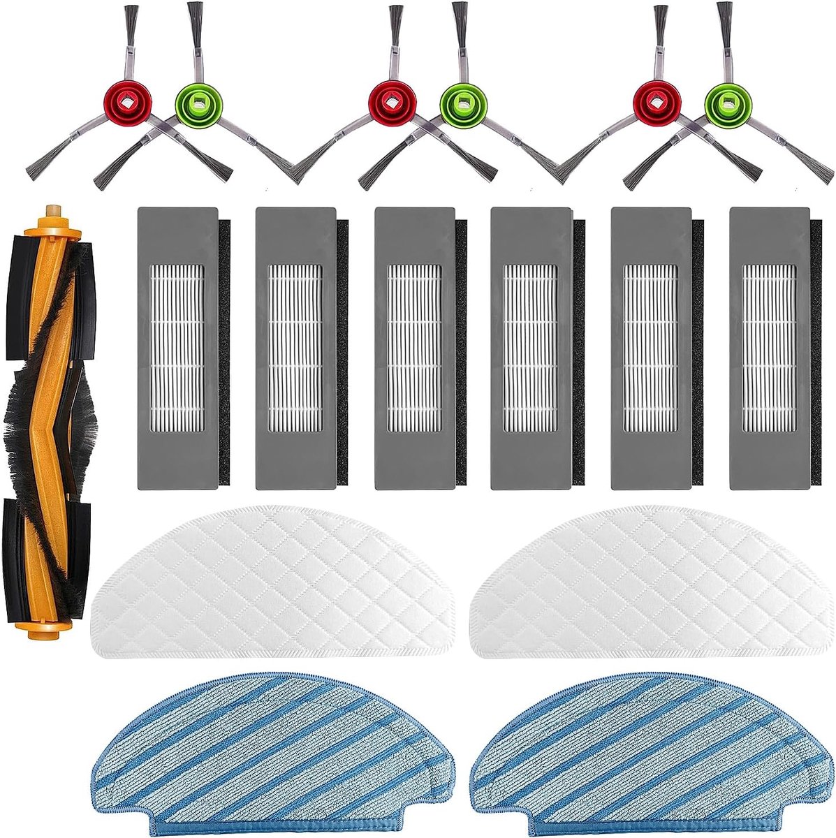 Schoonmaakrobot accessoires - 28 delig - 6 filters, hoofdkwast en zijborstels - voor effectieve vloerreiniging - ShopVlot