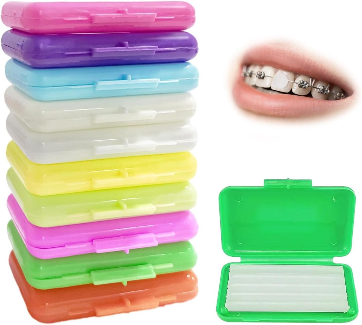 Orthodontische wax voor beugels - 10 smaken - Hoogwaardige microkristallijne was - Verlicht irritatie en pijn - ShopVlot