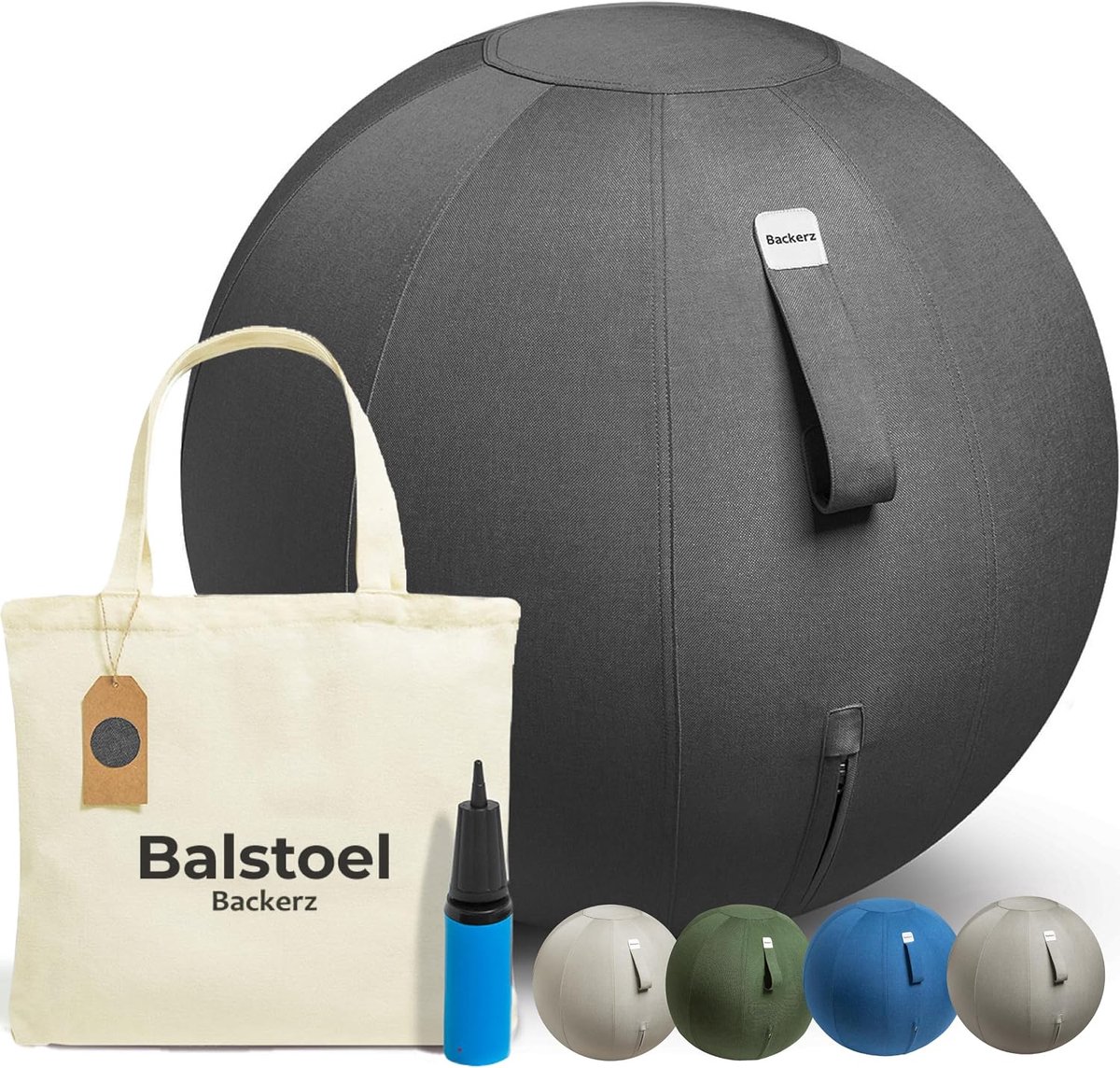 Zitbal 75 cm - Ergonomische stoel - Duurzame stof - Actief zitten met beweging - SnelShoppen