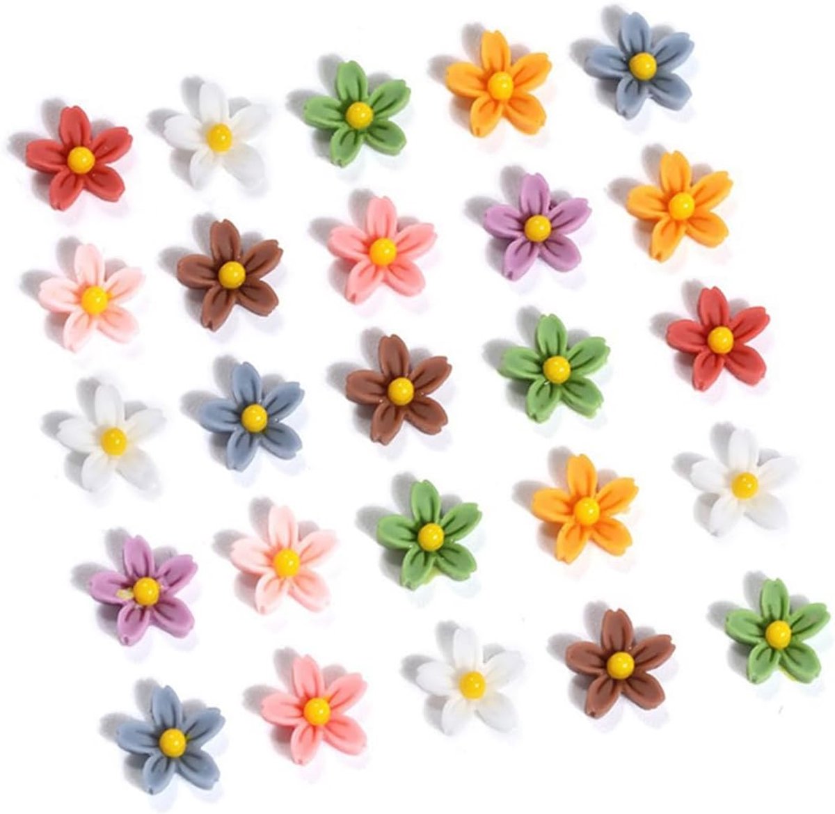 Miniatuur bloemen set 100 stuks - kleurrijke hars bloemen - 3D decoratie - perfect voor miniatuurtuinen - SnelShoppen