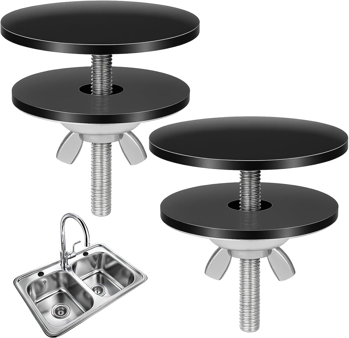 Water Tap Hole Lid 50mm - RVS Sink Cover - Lekvrije Afsluiting - Voor Keuken en Badkamer - SnelShoppen