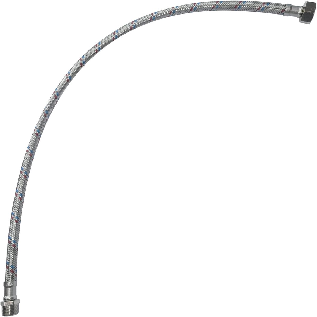 Flexibele aansluiting slang 600mm - 1/2 inch vrouwelijk - 3/8 inch mannelijk - ideaal voor sanitaire installatie - SnelShoppen
