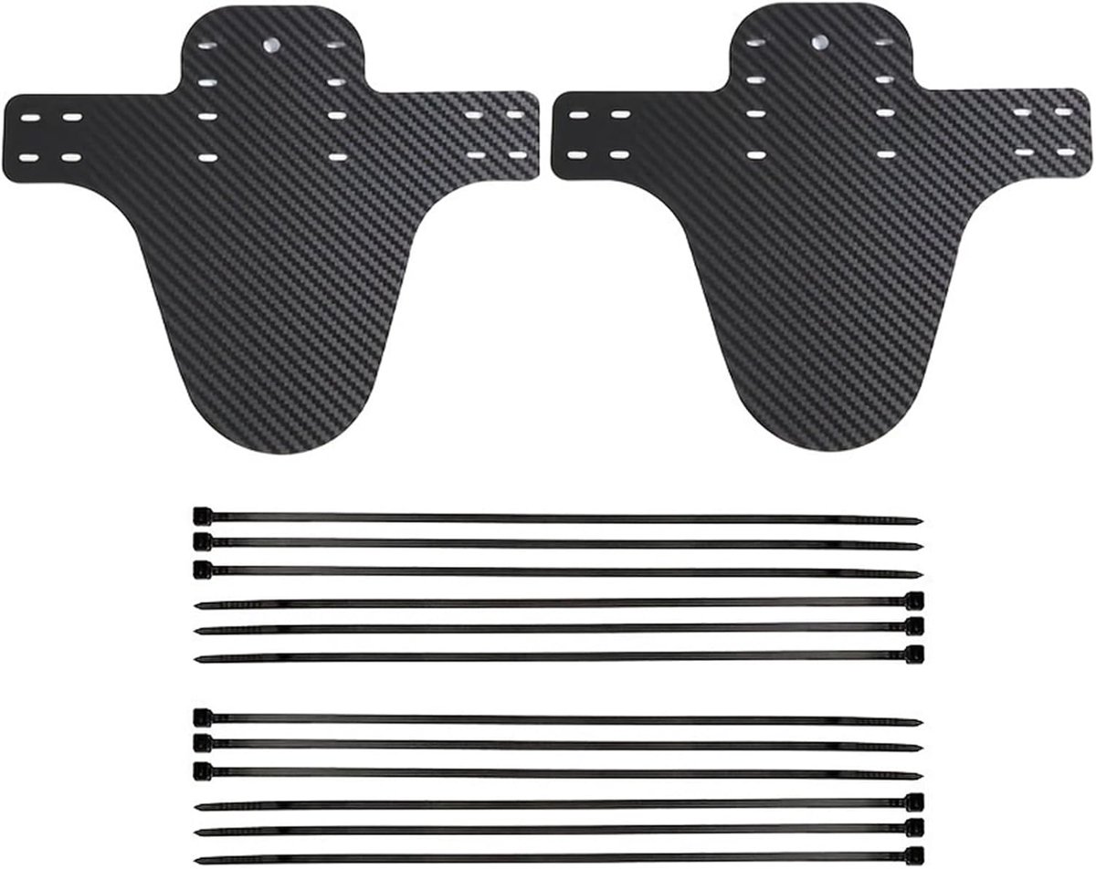 MTB spatbord spatbescherming - koolstofvezelpatroon - 2 stuks - houdt jou en je fiets schoon - SnelShoppen