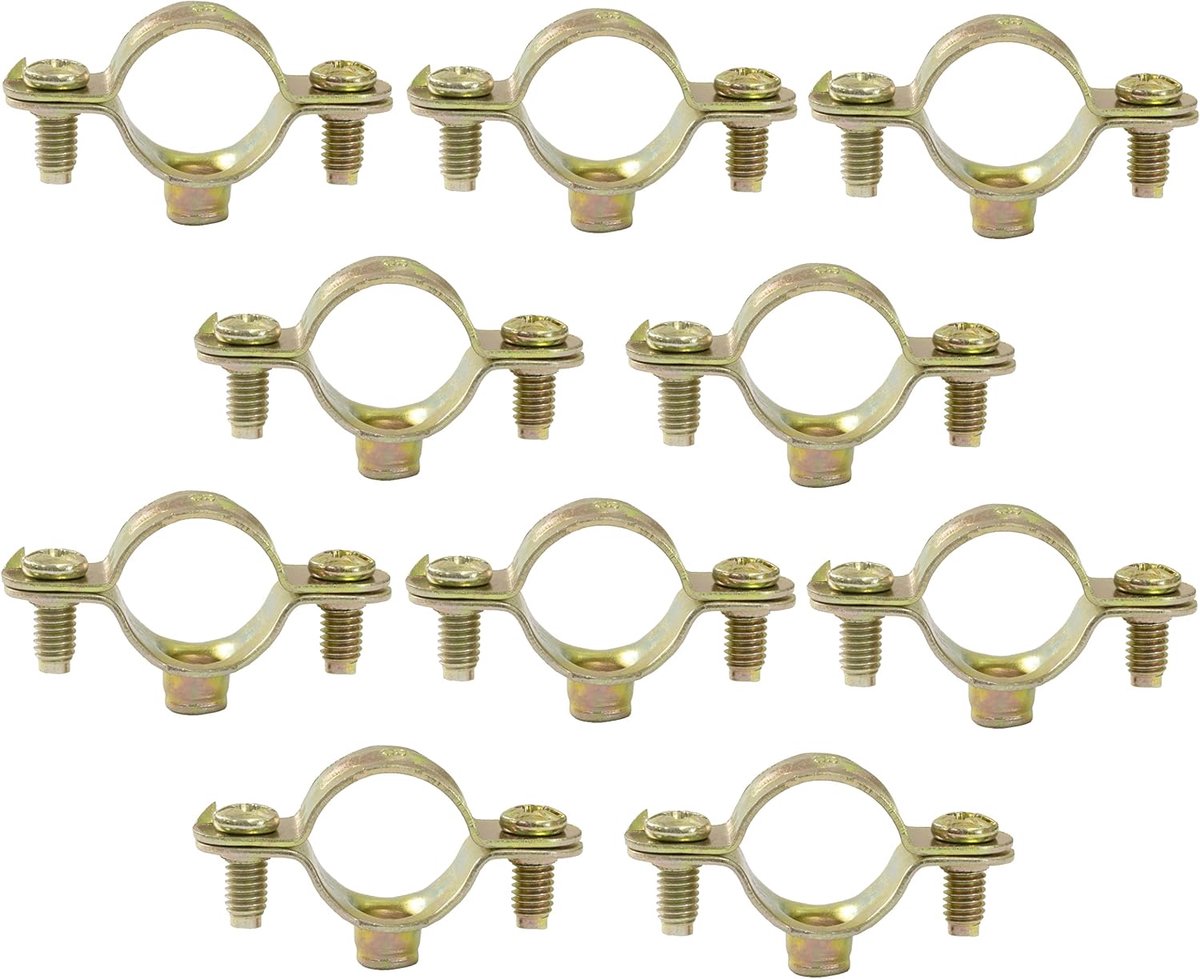 Klemmen set 10 stuks Ø 18 mm - staal - wandmontage - professioneel leidingwerk - SnelShoppen