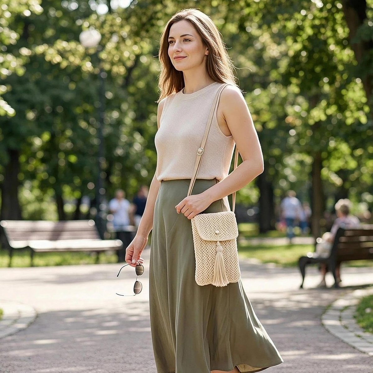 Crossbody Schoudertas voor Vrouwen - Gebroken Wit Stro - Casual Look - Ideaal voor Dagelijks Gebruik - SnelShoppen
