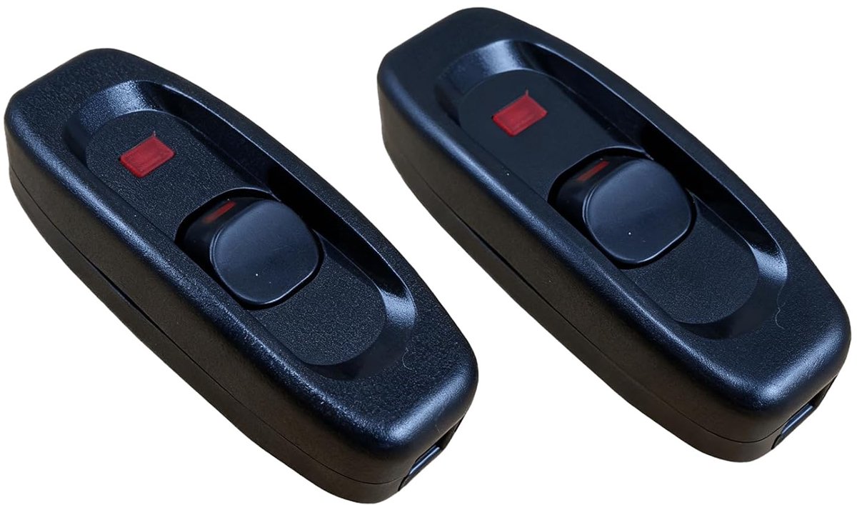 Tussen schakelaar met rode indicator - 2 x 10 A kabelschakelaar - geschikt voor 2-draads apparaten - SnelShoppen