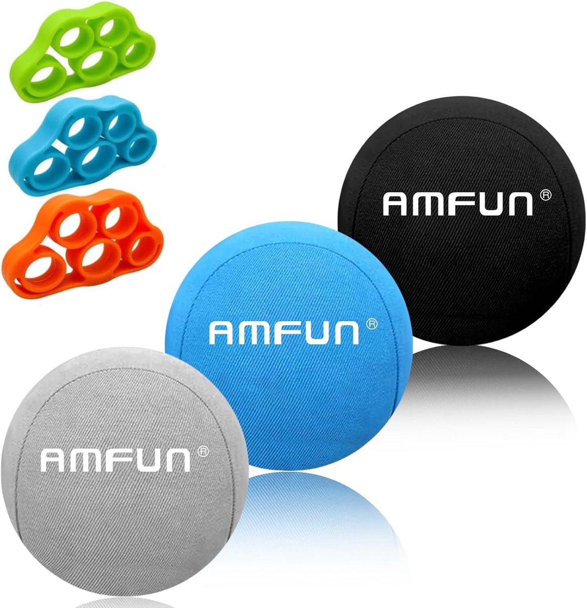 Stressballen set van 6 - Squeeze oefening - TPR en Lycra - Stressverlichting en handtraining - SnelShoppen