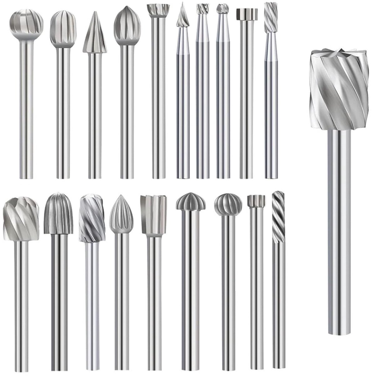 HSS draai- en freesset 20-delig - hoge snelheid staal - 3 mm schacht - geschikt voor houtbewerking - SnelShoppen