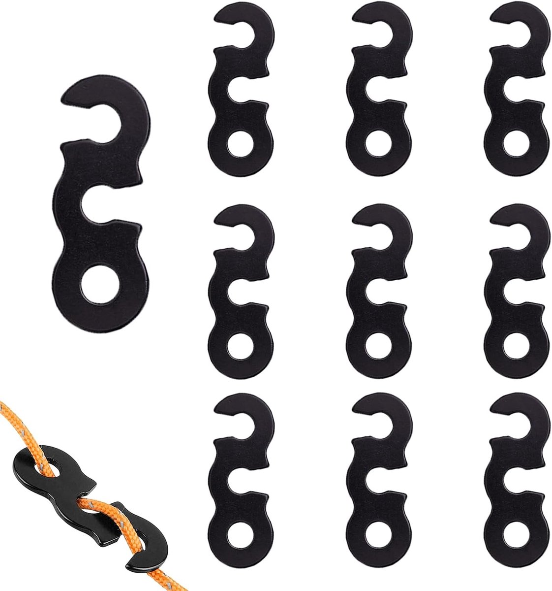 Aluminium Tensioners 10 Stuks - Drie Gat Spanner - Lichtgewicht en Duurzaam - Ideaal voor Tentbevestiging - SnelShoppen