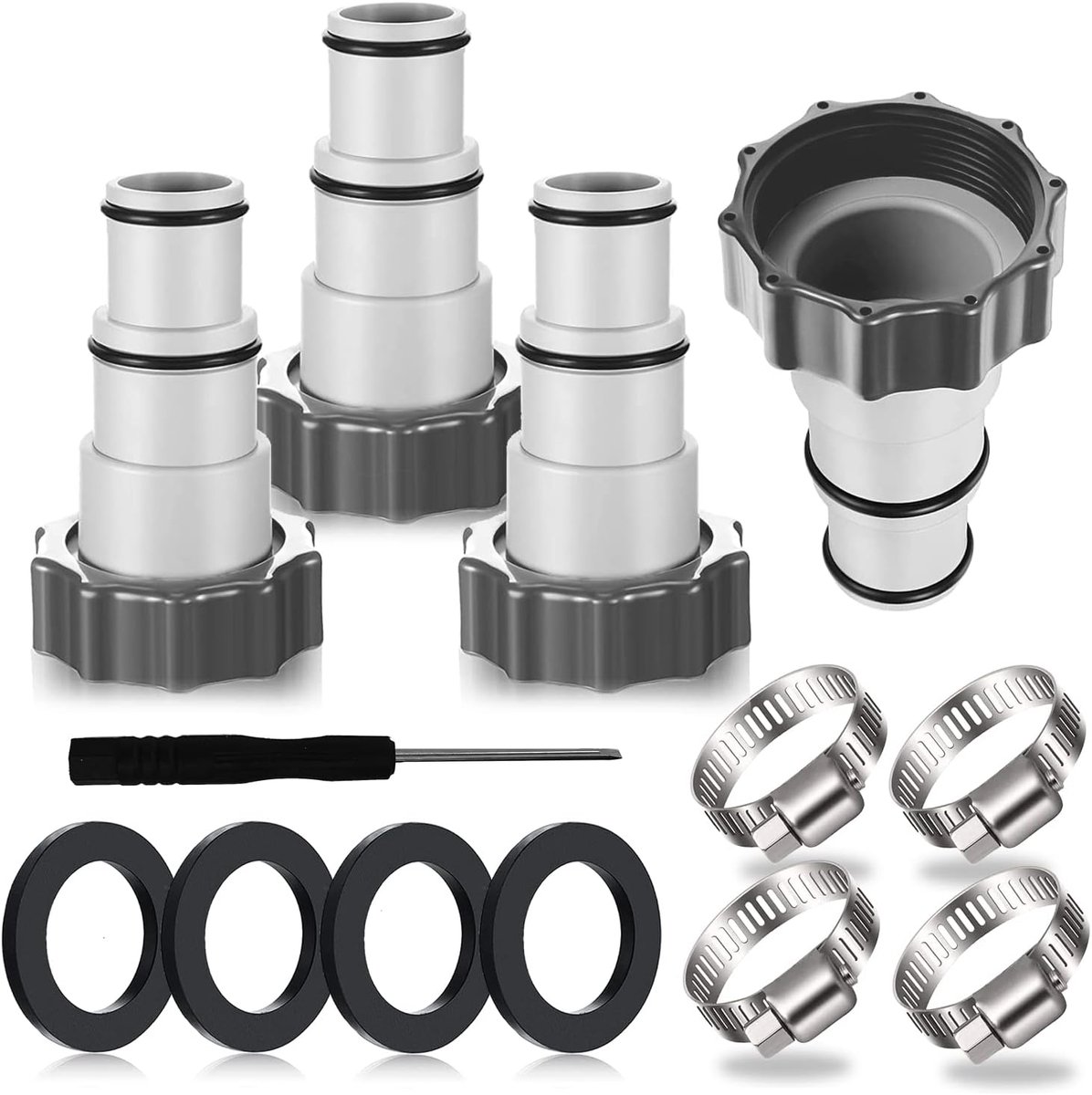Hose adapter set 32 en 38 mm - hoogwaardig kunststof - waterproof verbinding - 4 stuks - SnelShoppen