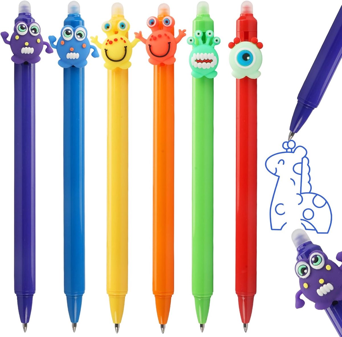 Vulpen 0.5mm blauw - uitwisbaar - met transparante gum - ideaal voor kinderen en volwassenen - SnelShoppen