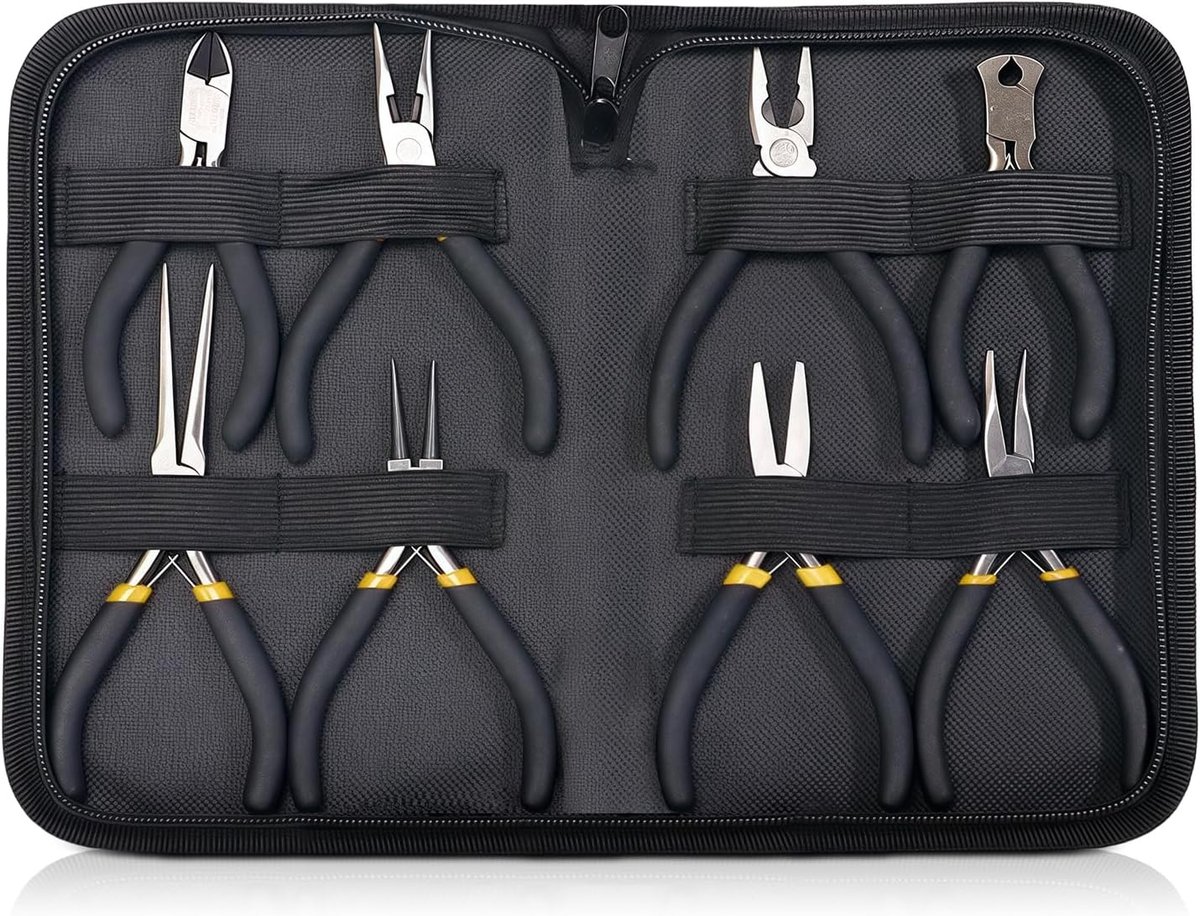 Mini tangenset 8-delig - compact met tas - ideaal voor sieraden en elektronica - veelzijdig gebruik - SnelShoppen