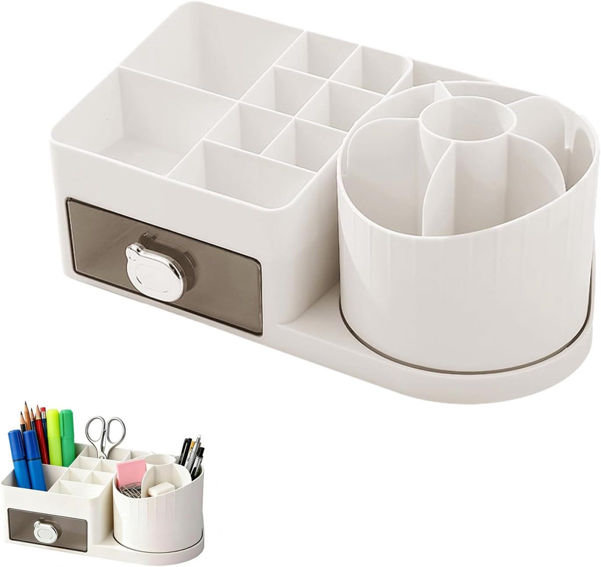Bureau Organizer 15 Compartimenten - 360° Rotatie - Inclusief Lade - Ideaal voor Kantoor en School - SnelShoppen