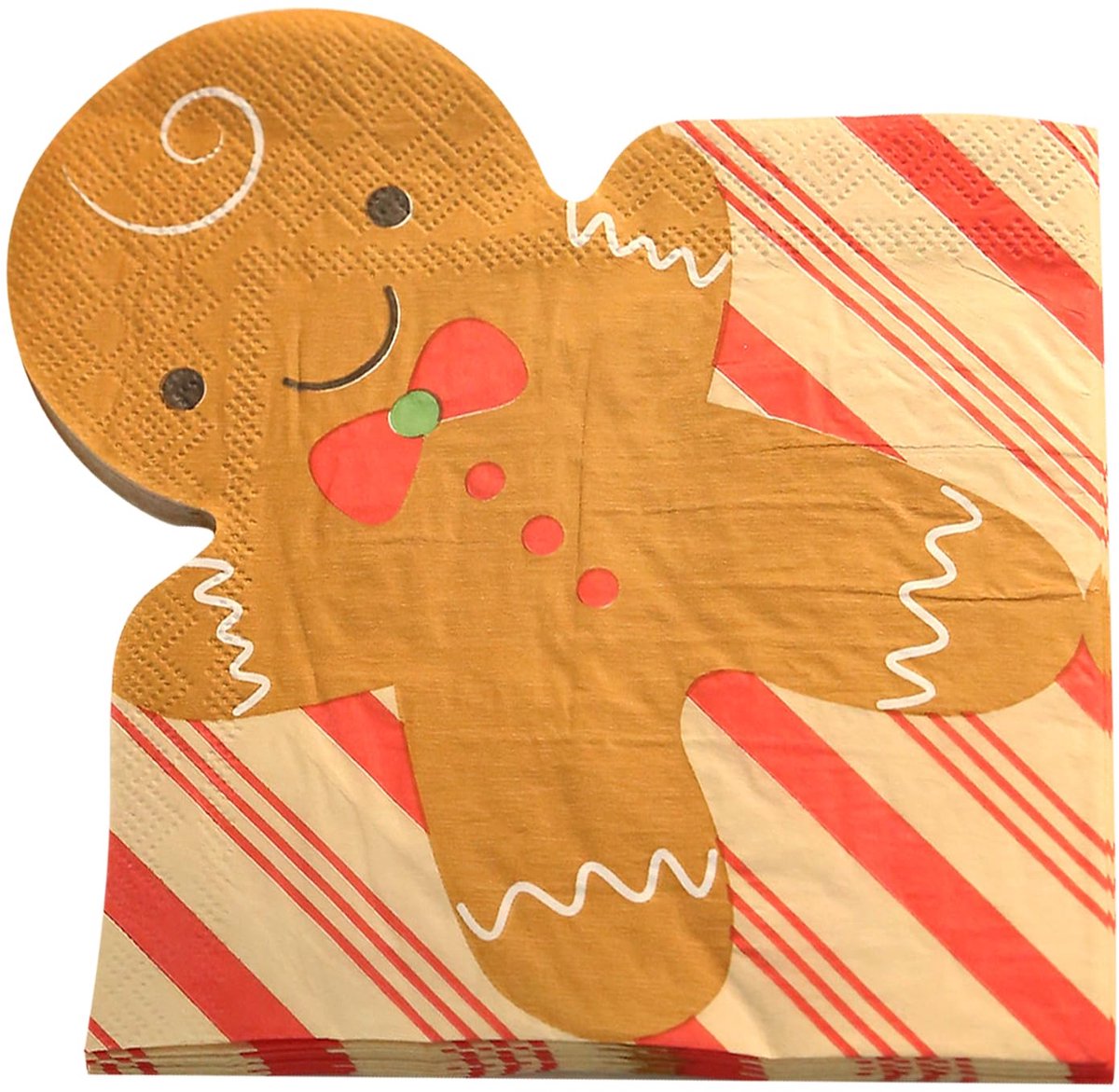 Kerstservetten 33x33cm - 20 Stuks met Speculaasfiguren & Takken - Perfect voor Tafeldecoratie - ShopVlot