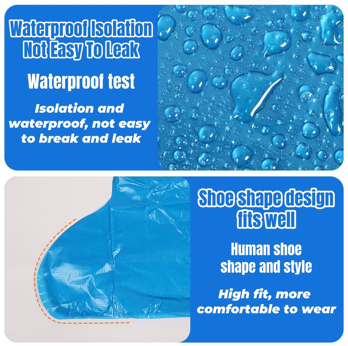 wegwerp laarsoverschoenen 50 cm - blauw - waterdicht - ideaal voor regenweer - ShopVlot