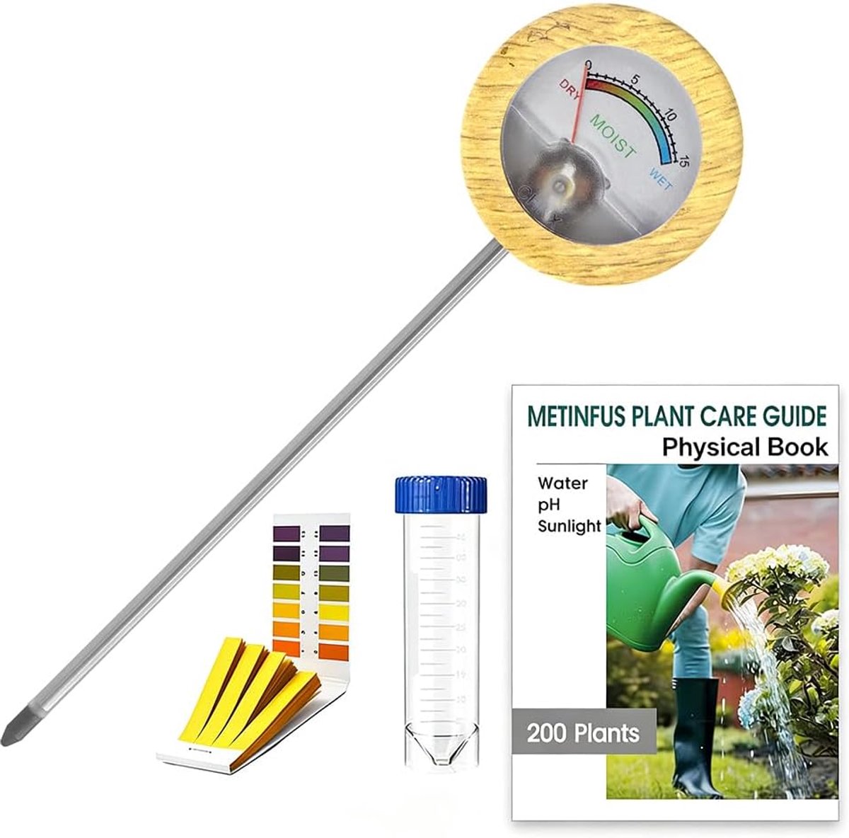 Bodemvochtigheidsmeter voor planten - inclusief pH-teststrips - zonder batterij - ideaal voor tuinieren - SnelShoppen