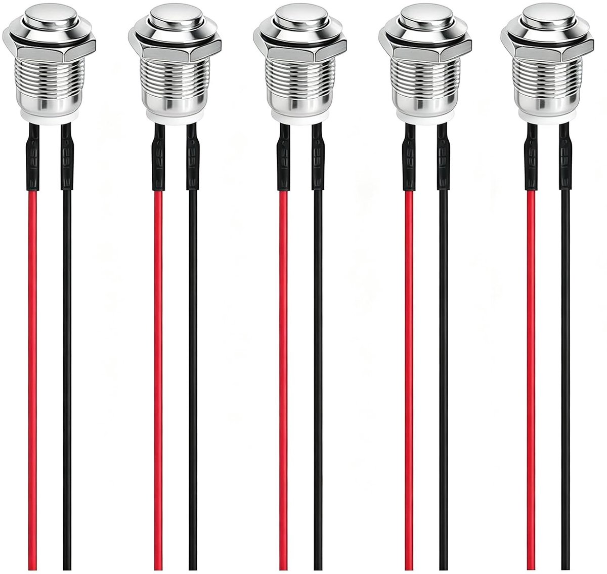 Drukknopschakelaar 12 V - waterdicht - metalen drukknop - snelle installatie voor deurbel - SnelShoppen