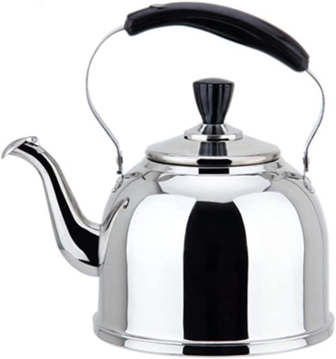 Waterkoker RVS - Theepot Fluitketel - Water Koken - Stoomfluit - 5L - Zilver
