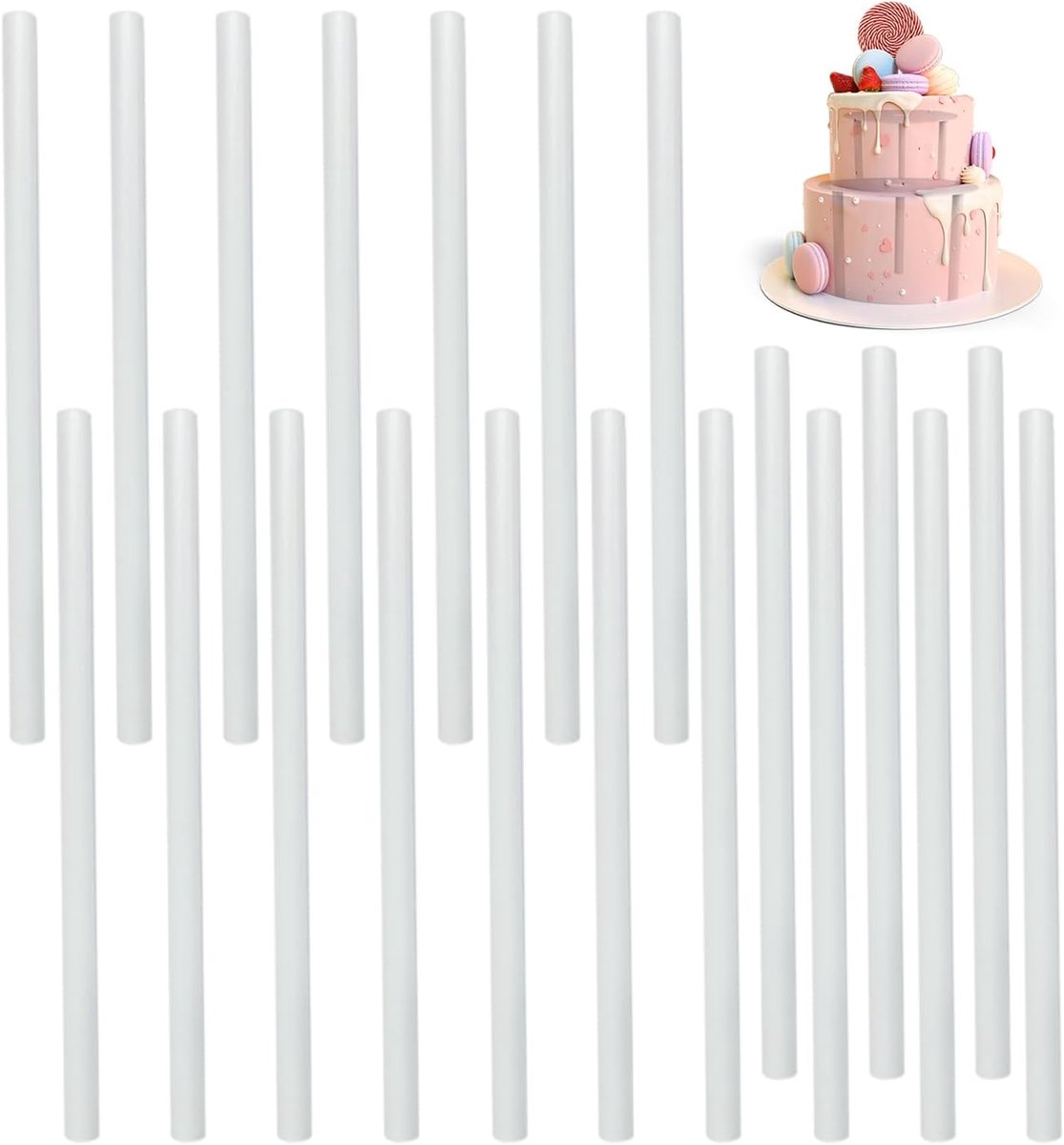 Cake stand 24cm - dubbele laag - herbruikbaar PP kunststof - perfect voor gestapelde taarten - SnelShoppen