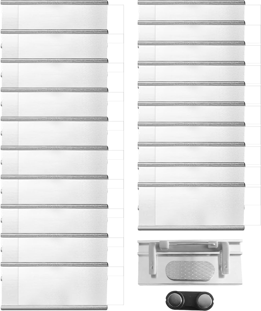 Naamplaatjes 20 stuks - Magnetisch Aluminium 72 x 31mm - Sterke Dubbele Magneet - SnelShoppen