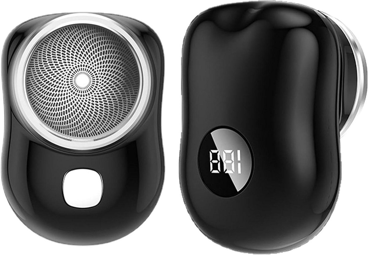 Mini USB Shaver - Rechargebaar Reisapparaat - Glad Scheren - Dun RVS Folie - 6.5 x 4.6 cm - Zwart