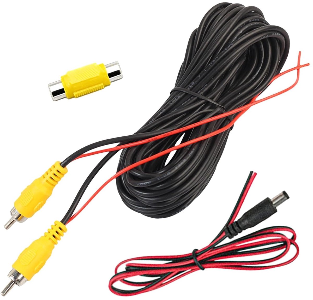 RCA-videokabel 6 m - AV-verlengkabel - gele RCA-video-aansluiting - aansluitingen voor monitor en achteruitrijcamera - SnelShoppen