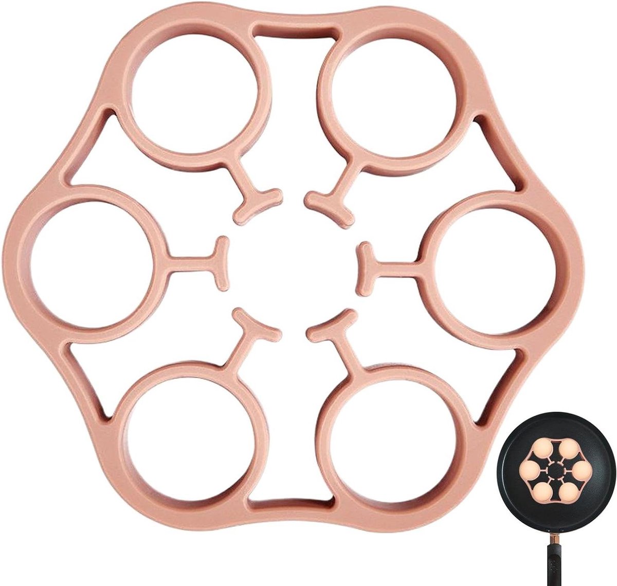 Eierstomerrek - Stoomrek Eieren - Koken in Pan - Hittebestendig Siliconen - 16 cm Diameter - Roze