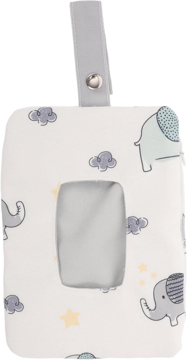 Doekjeshouder Dispenser - Babydoekjes Organizer - Onderweg Hygiëne - Druk-open Mechanisme - 23 x 155 x 15 cm - Lichtgrijs