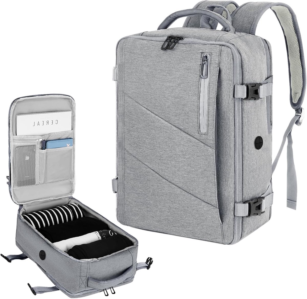 Rugzak 40 x 20 x 25 cm - Waterdichte reisrugzak - Handbagage voor vliegtuig - Ideaal voor Easyjet en Ryanair - SnelShoppen