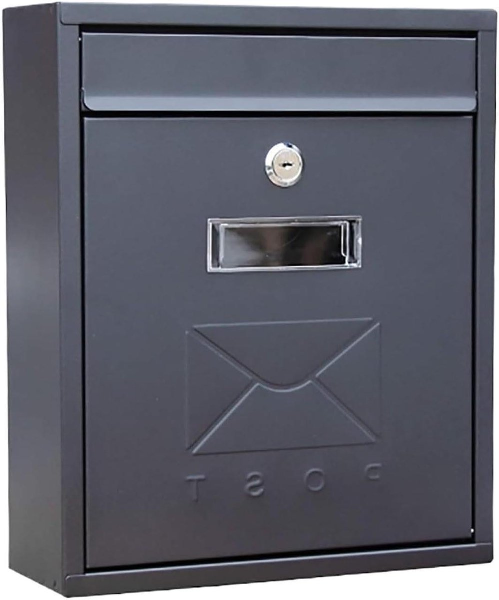 Brievenbus Muurmontage - Postbus Wandmodel - Post Veilig Ontvangen - Afsluitbaar Met 2 Sleutels - 26x9.5x31 cm - Zwart