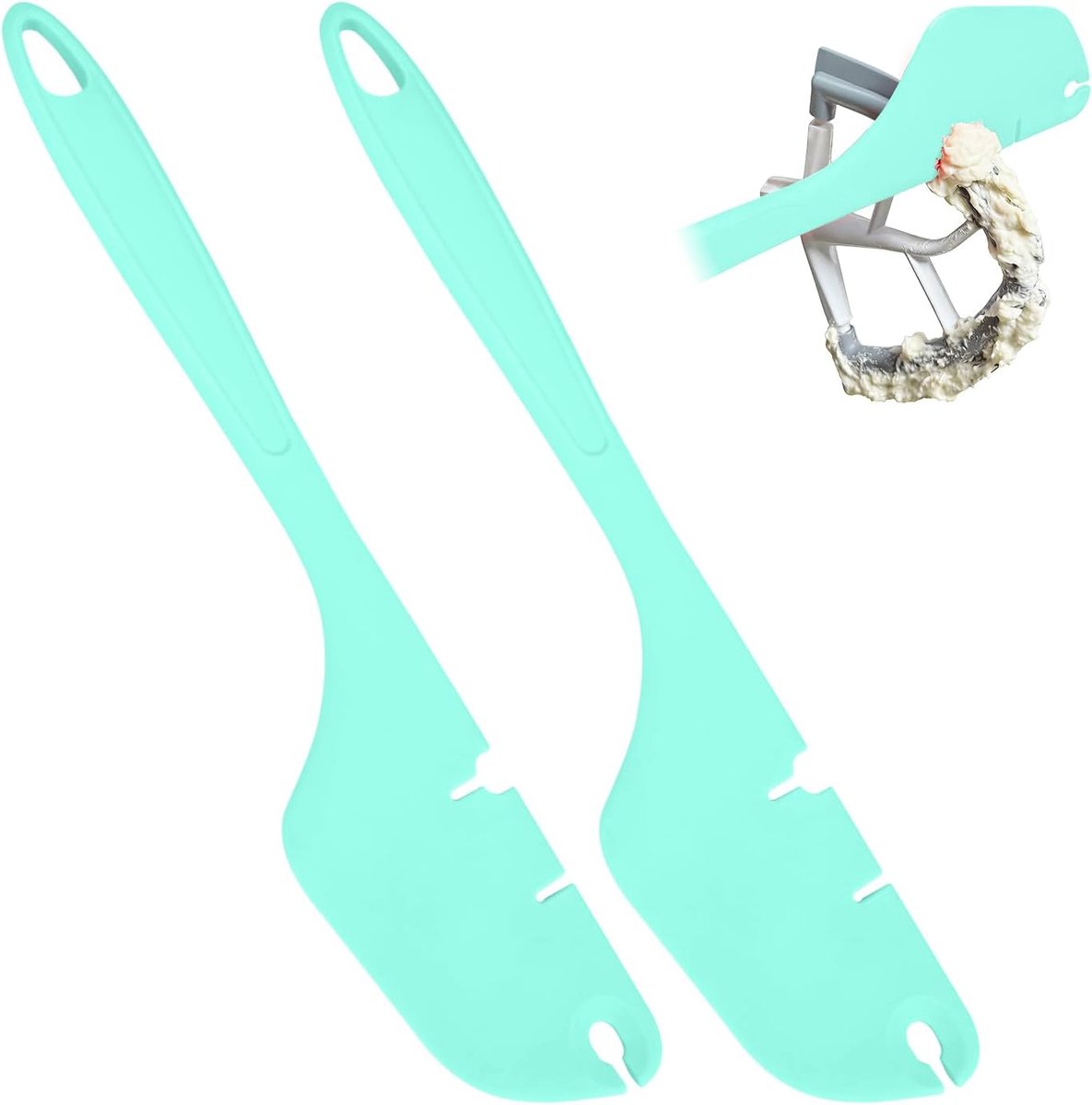 SnelShoppen - Silicone Spatula Set voor Mixer en Hand Mixer - Keuken Accessoires - Geschikt voor Kitchen Aid, Flat Mixer, Hand Mixer, en Kneedhaken -