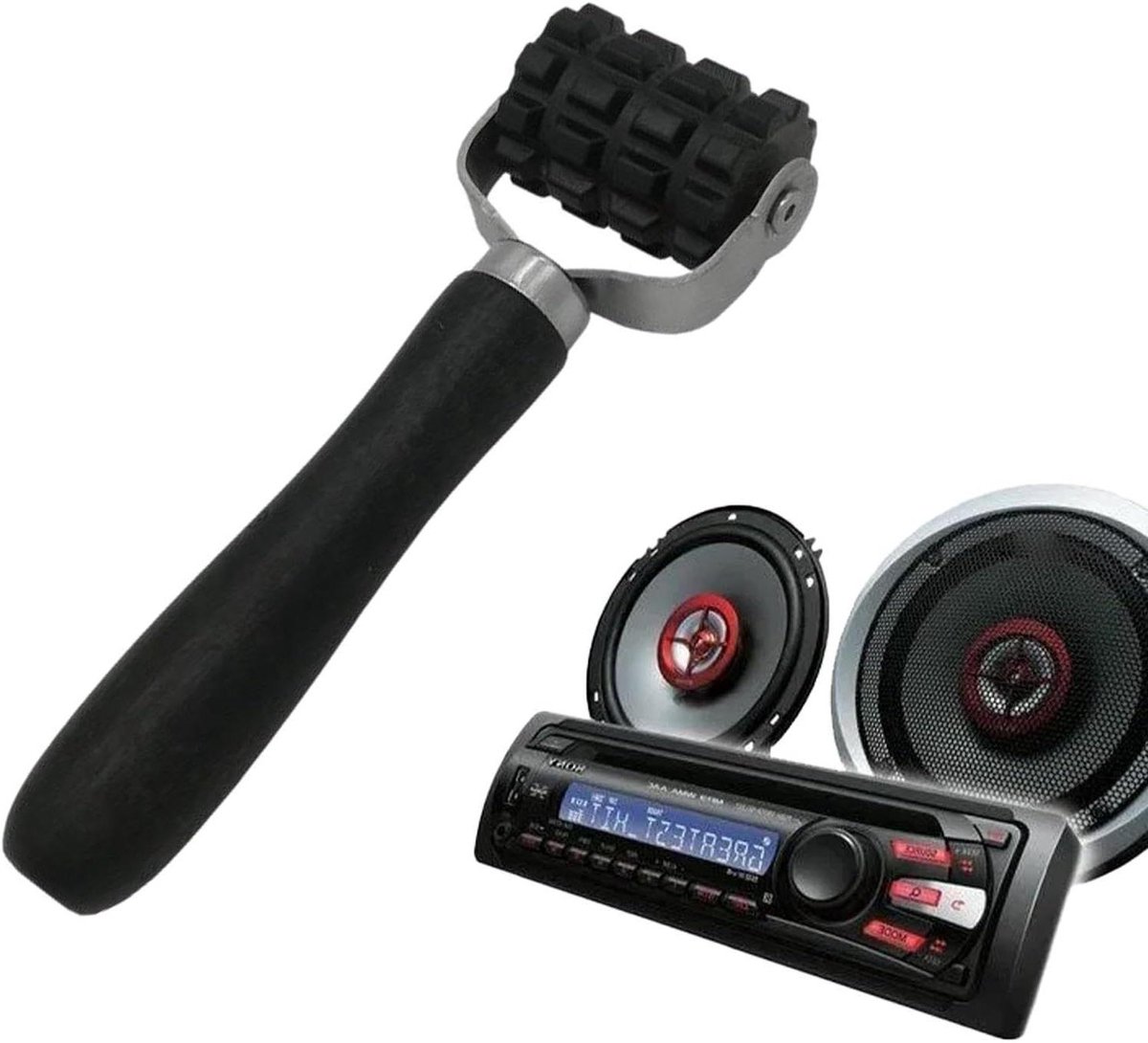 Geluiddempende Roller - Isolatie Tool - Geluidsreductie Auto - Luchtbelvrije Afwerking - 17.2 x 3.8 cm - Zwart
