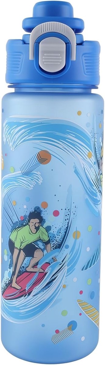 SnelShoppen - Kindvriendelijke Drinkfles 650 ml, Antiknol Drinkfles met Rietje, Lekvrij, Duurzaam, Valkbestendig, BPA-vrij, Vaatwasmachinebestendig, G