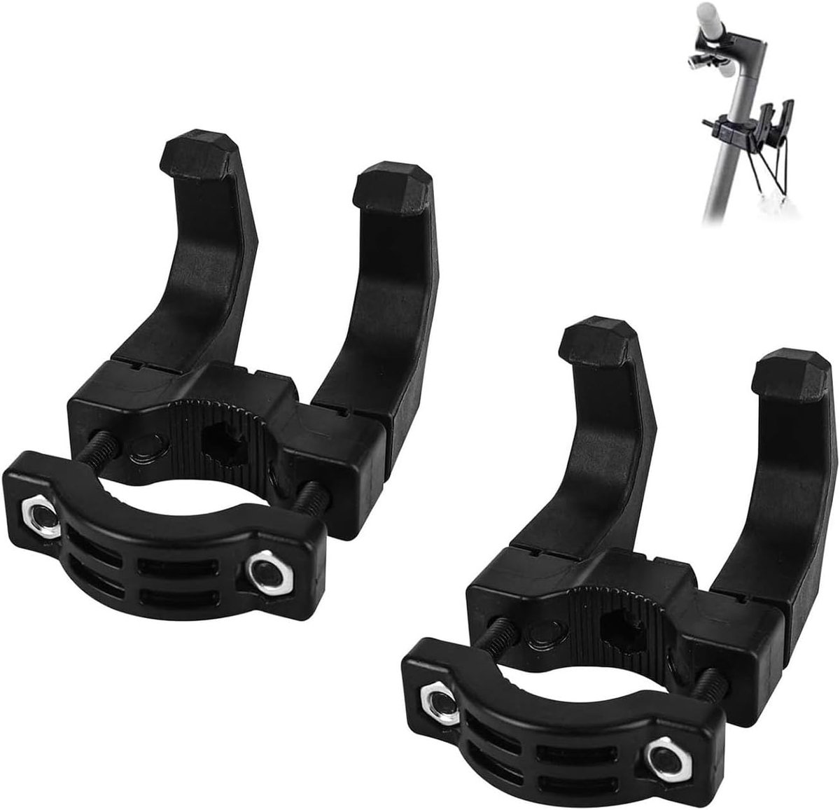 Scooter Hanger Haak Dubbel - Aluminium Zwart - Handenvrij Draagvermogen - Ideaal voor Bagage en Helmen - SnelShoppen