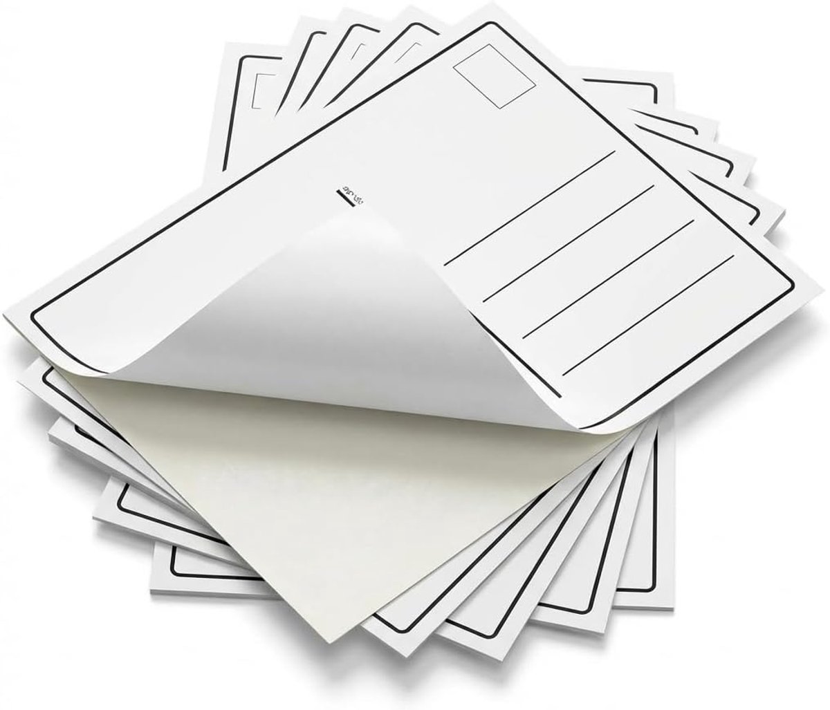 Postkaart stickers 9,5 x 14,5 cm - zelfklevende schrijfstickers - ruimte voor persoonlijke boodschap - SnelShoppen
