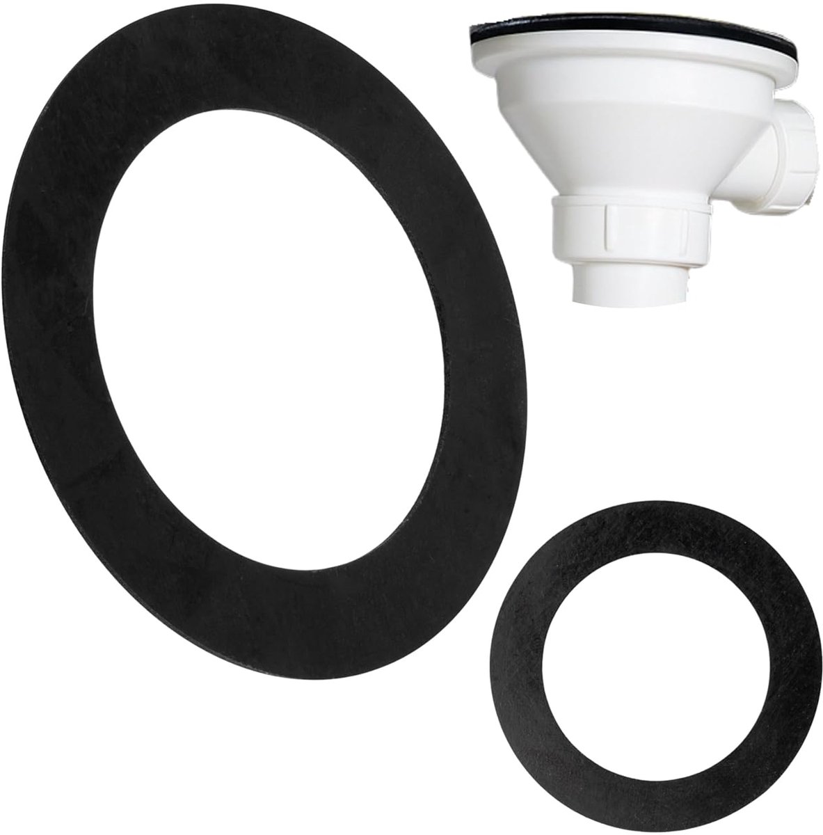 Afvoerafsluitring 62 x 42 x 1 mm - Vervangingsset voor wastafelafvoer - Flexibel rubber - Eenvoudige installatie - SnelShoppen
