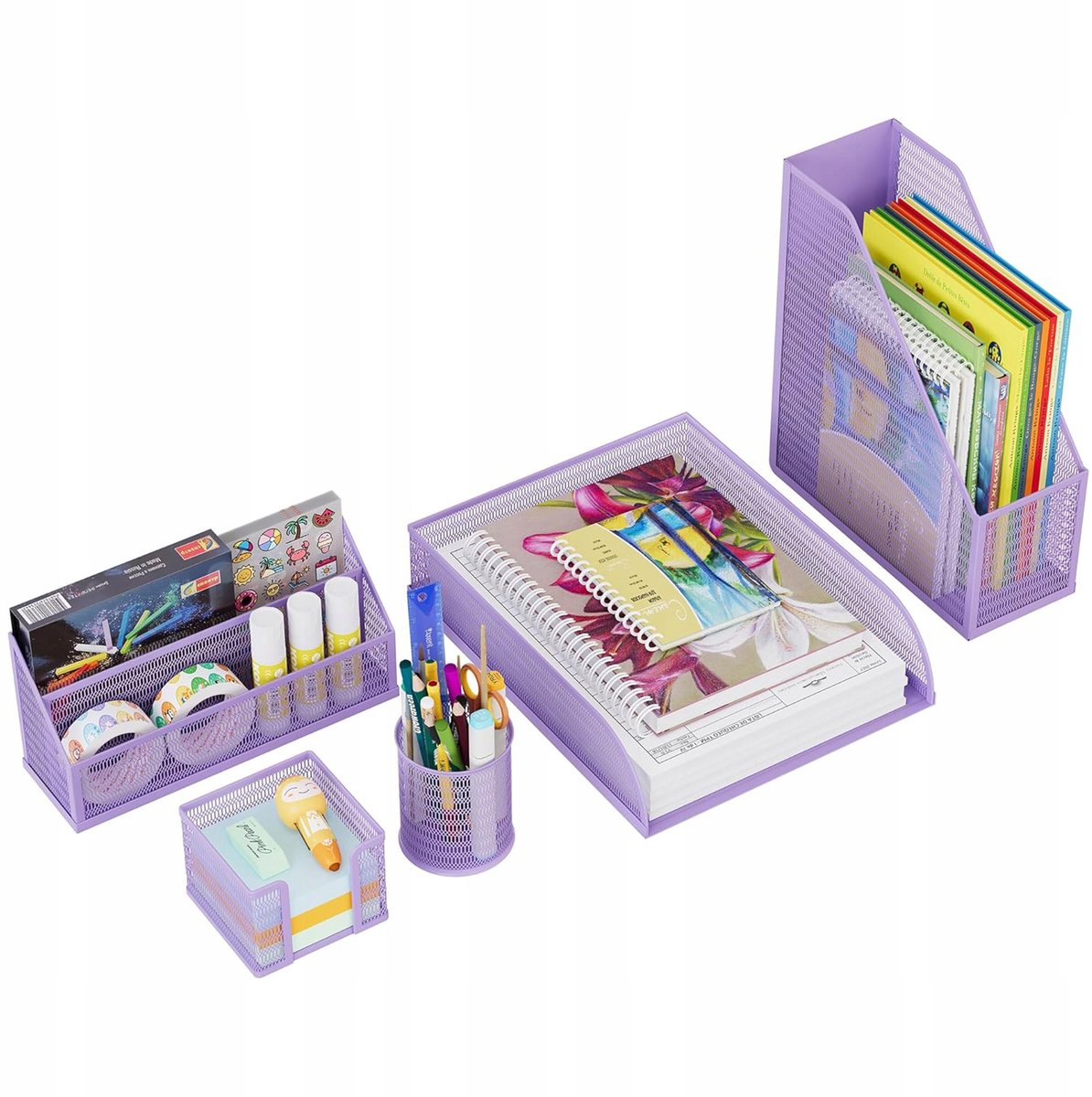 Merkloos Bureau Organizer Set 5-delig Premium Paar Metaal